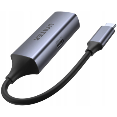 Unitek Adapter USB-C - RJ45 1Gbit LAN, PD 100W