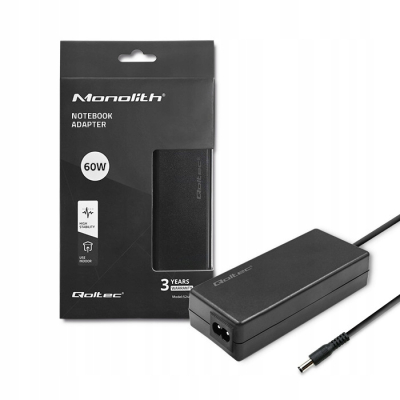 Qoltec Zasilacz desktopowy PREMIUM 60W 12V 5A 5.5*2.5 +kabel 52398