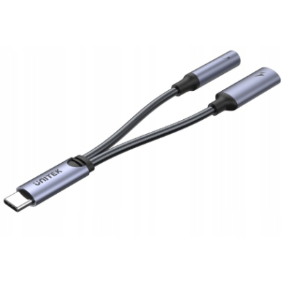 Unitek Adapter USB-C na minijack 3,5mm i USB-C 60W
