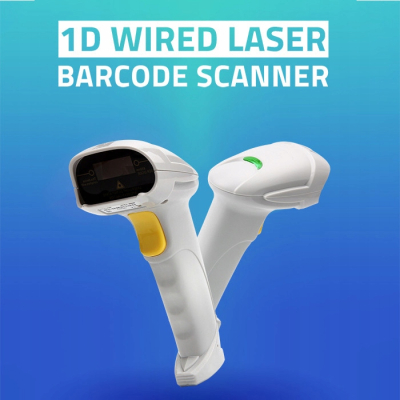 Qoltec Laserowy czytnik kodów kreskowych 1D USB Biały 50877