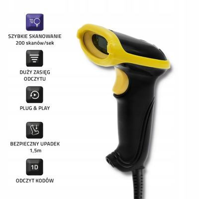 QOLTEC Czytnik kodów kreskowych 1D USB