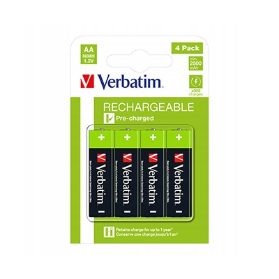 Akumulatorki, AA (HR6), 2500 mAh, Verbatim, 4-pack 49517