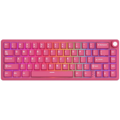 ROYAL KLUDGE R65 Berry Red Gaming Keyboard Cream Switch