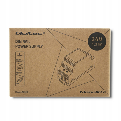 Qoltec Zasilacz na szynę DIN 30W 24V 1.25A Szary