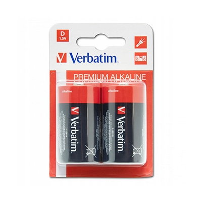 Verbatim Jednorazowa alkaliczna baterie D, 2-pack 49923