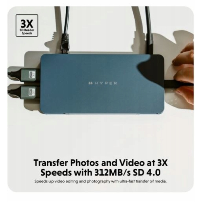 Targus Stacja HyperDrive HD7001GL USB-C HDMI SD PD 100W miniJack/RJ45