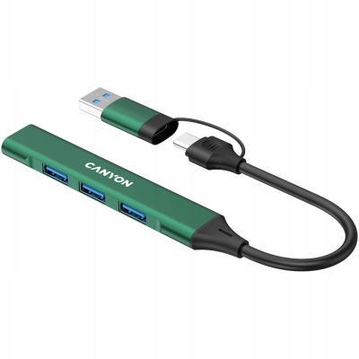 CANYON HUB DS-02 4 w 1 USB-A/C Zielony