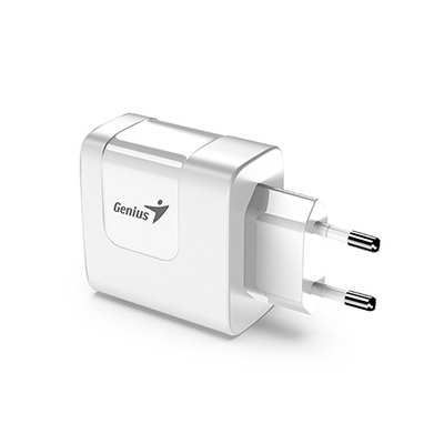 Genius Zasilacz / sieciowy adapter 65W, 2-portowy, USB-C, USB-A, PD-65AC