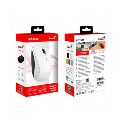 Genius NX-7000 Mysz bezprzewodowa, biała, 1200DPI