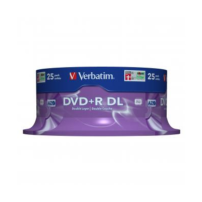 Verbatim DVD+R DL Double Layer Matt Silver 8.5GB 8x 25-pack 12cm 43757