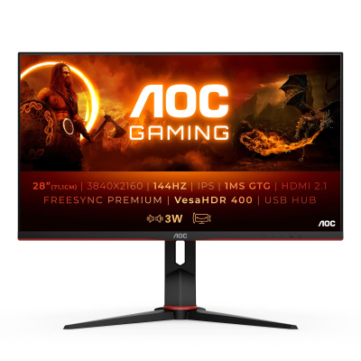 Monitor AOC 28" U28G2XU2/BK 4K 3840x2160 UHD 2xHDMI 2xDP 4xUSB głośniki Sklep KOZIENICE RADOM