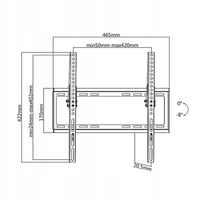 Uchwyt do TV Maclean, max VESA 400x400, 32-55