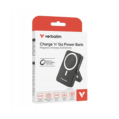 Verbatim, powerbank z ładowaniem bezprzewodowym 5V 10 000mAh czarna 32264