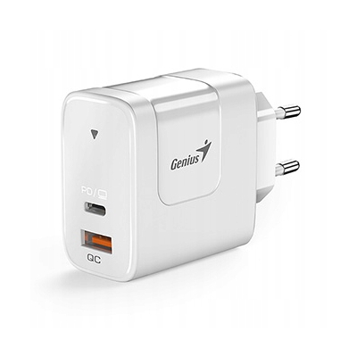 Genius Zasilacz / sieciowy adapter 65W, 2-portowy, USB-C, USB-A, PD-65AC