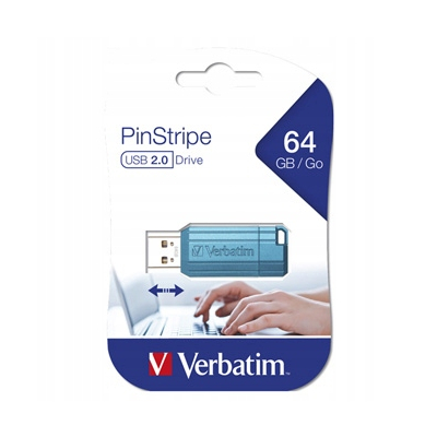 Verbatim USB flash disk USB 2.0 64GB PinStripe StoreNGo niebieski 49961