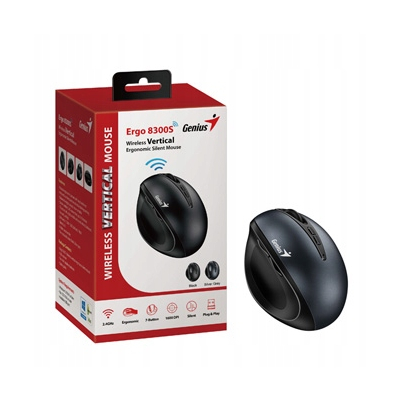 Genius Ergo 8300S Mysz bezprzewodowa, czarno-szara, 1600DPI