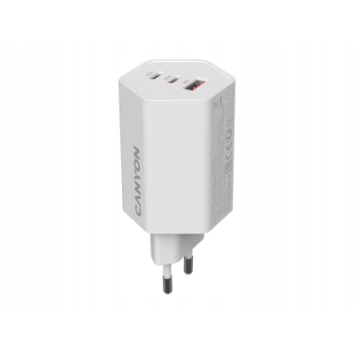 CANYON Ładowarka sieciowa HEXAGON 65 GaN 65W 2xPD 1xQC EU Biała