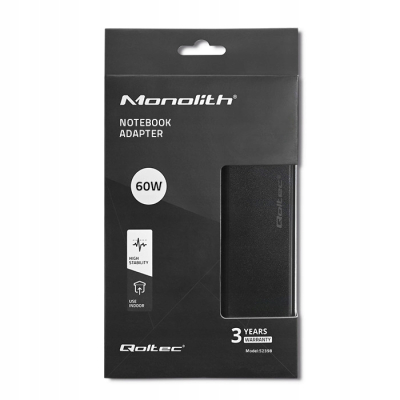Qoltec Zasilacz desktopowy PREMIUM 60W 12V 5A 5.5*2.5 +kabel 52398