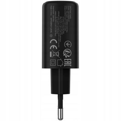 Canyon OnCharge 200 ładowarka sieciowa USB C PD + USB A QC 20 W (czarna)
