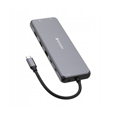 Verbatim USB (3.2) hub 13-port, długość przewodu 20 cm, 2x USB C, 6x USB A
