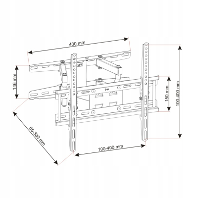 Uchwyt do TV 23-65 45kg UX150 ART pion/poziom