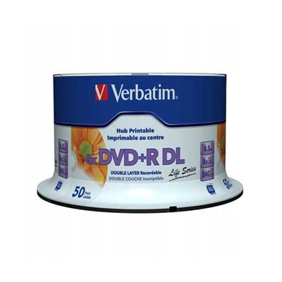 Verbatim DVD+R DL Double Layer Inkjet Printable 8.5GB 8x 50-pack 12cm