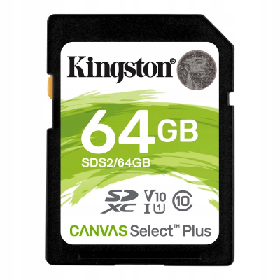 Kingston Karta SD 64GB Canvas Select Plus 100MB/s