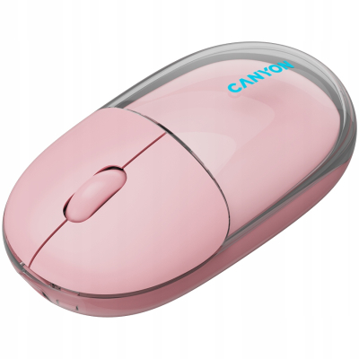 CANYON mouse 24 BT Wireless Transparent Pink - lekka mysz bezprzewodowa