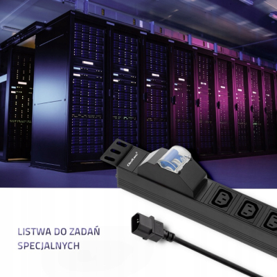 Qoltec Listwa zasilająca PDU antyprzeciąż, RACK 19