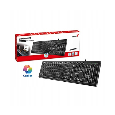 Genius SlimStar 820 klawiatura przewodowa (USB) CZ/SK, czarna