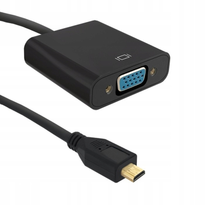 Qoltec Adapter Micro HDMI D męski VGA żeński 0,2m