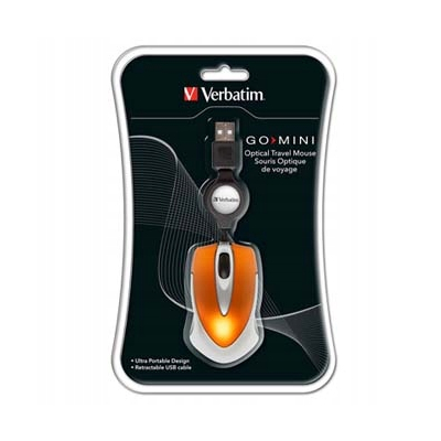 Verbatim 49023 Mysz przewodowa, pomarańczowa, 1000DPI