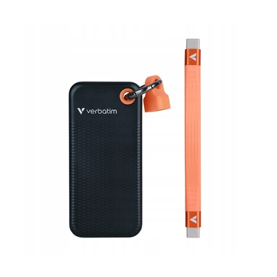 Verbatim SSD Zewnętrzny Pocket SSD 1000GB, Nero Backup, czarno-pomarańczowy