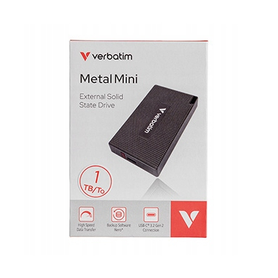 Verbatim SSD Zewnętrzny Metal Mini SSD 512GB, czarna, USB C
