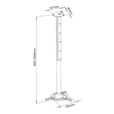 UCHWYT PODWIESZANY 60-102cm DO PROJEKTORA P-105B