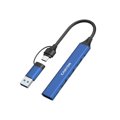 CANYON HUB DS-02 4 w 1 USB-A/C Niebieski