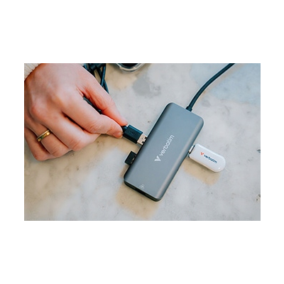 Verbatim USB-C Hub wieloportowy 6-port, 32157, szary, długość kabla 18,8 cm