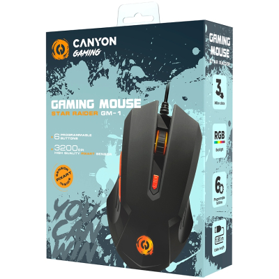 Canyon Star Raider GM 1 mysz gamingowa RGB 6 przycisków czarna