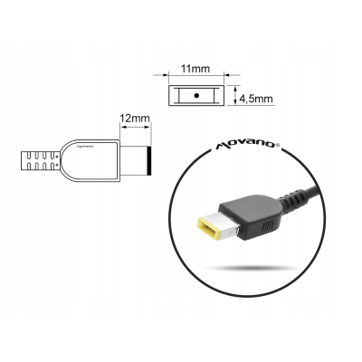 Zasilacz do laptopów LENOVO 20V 4.5A 90W MOVANO