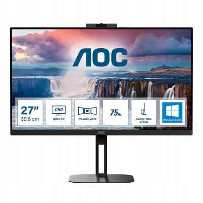 Monitor AOC 27" Q27V5CW/BK HDMI DP USB-C głośniki 5Wx2 QHD 2560x1440 Sklep KOZIENICE RADOM