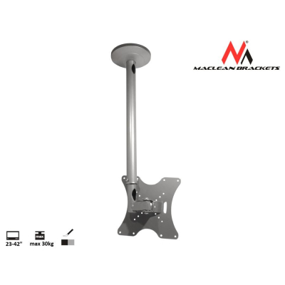Maclean Uchwyt do telewizora sufitowy 23-42" 50~85cm 30kg srebrny MC-504A S