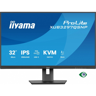 Monitor iiyama 32 cale XUB3297QSNP-B1 IPS QHD USB-C DOCK (95W) KVM RJ45