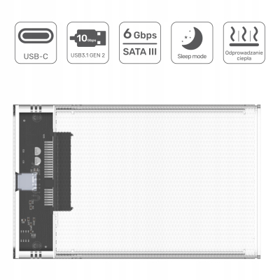 Unitek S1103D Obudowa dysku HDD 2,5'' USB-C