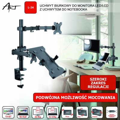 UCHWYT BIURKOWY DO MONITORA LED/LCD 13-32