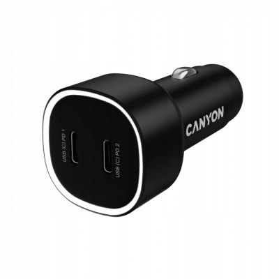 CANYON Ładowarka samochodowa OnDrive 60 PD 60W 2xUSB-C czarna