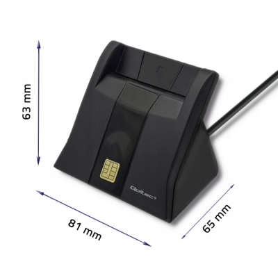 Qoltec Inteligentny czytnik chipowych kart SCR-0643 USB 2.0 +USB-C
