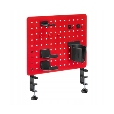 Powerton ERGO PEGBOARD Organizer na biurko gamingowe, czerwony