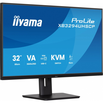 Monitor iiyama 31.5 cala XB3294UHSCP-B1 4K VA 2xHDMI DP USB-C PIP RJ45