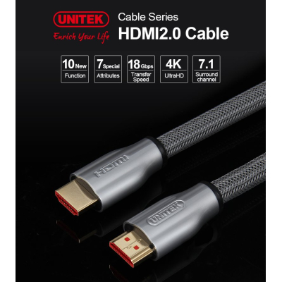 Unitek Y-C138RGY Przewód HDMI v2.0 2m oplot