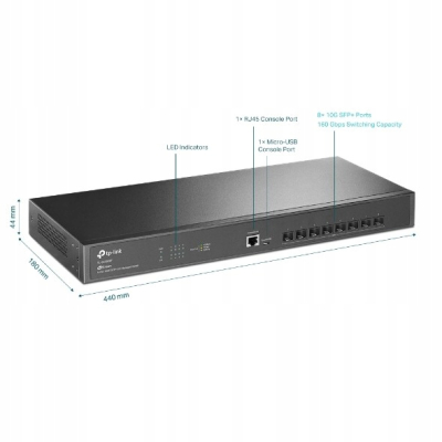 Przełącznik zarządzalny SX3008F switch 8xSFP+